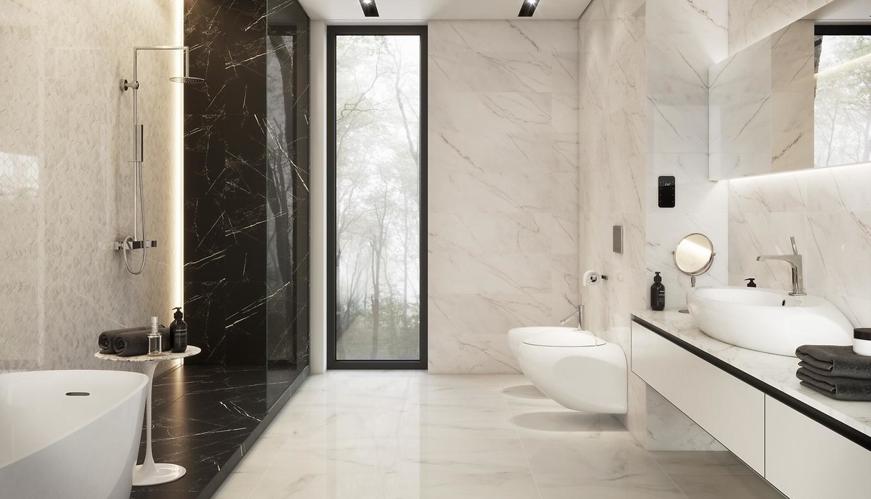 Marble-inspired bathroom from Opoczno