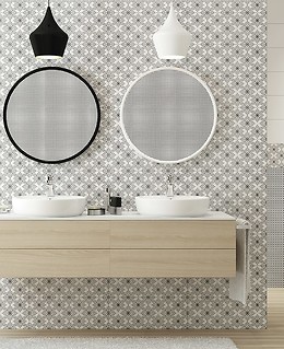 Ceramic tiles with the decorative motifs from Black&White Pattern collection