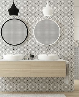 Ceramic tiles with the decorative motifs from Black&White Pattern collection