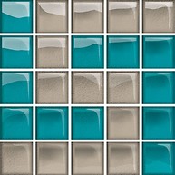 Glass Azure/Dark Beige Mosaic D New